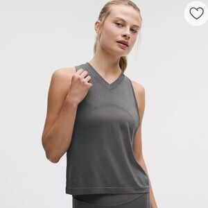 Lululemon Swiftly Open-Hole V-Neck Tank Top - Gray Size 12